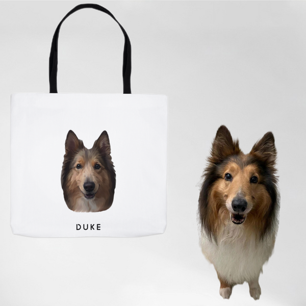 Personalized Pet Portrait Tote Bag